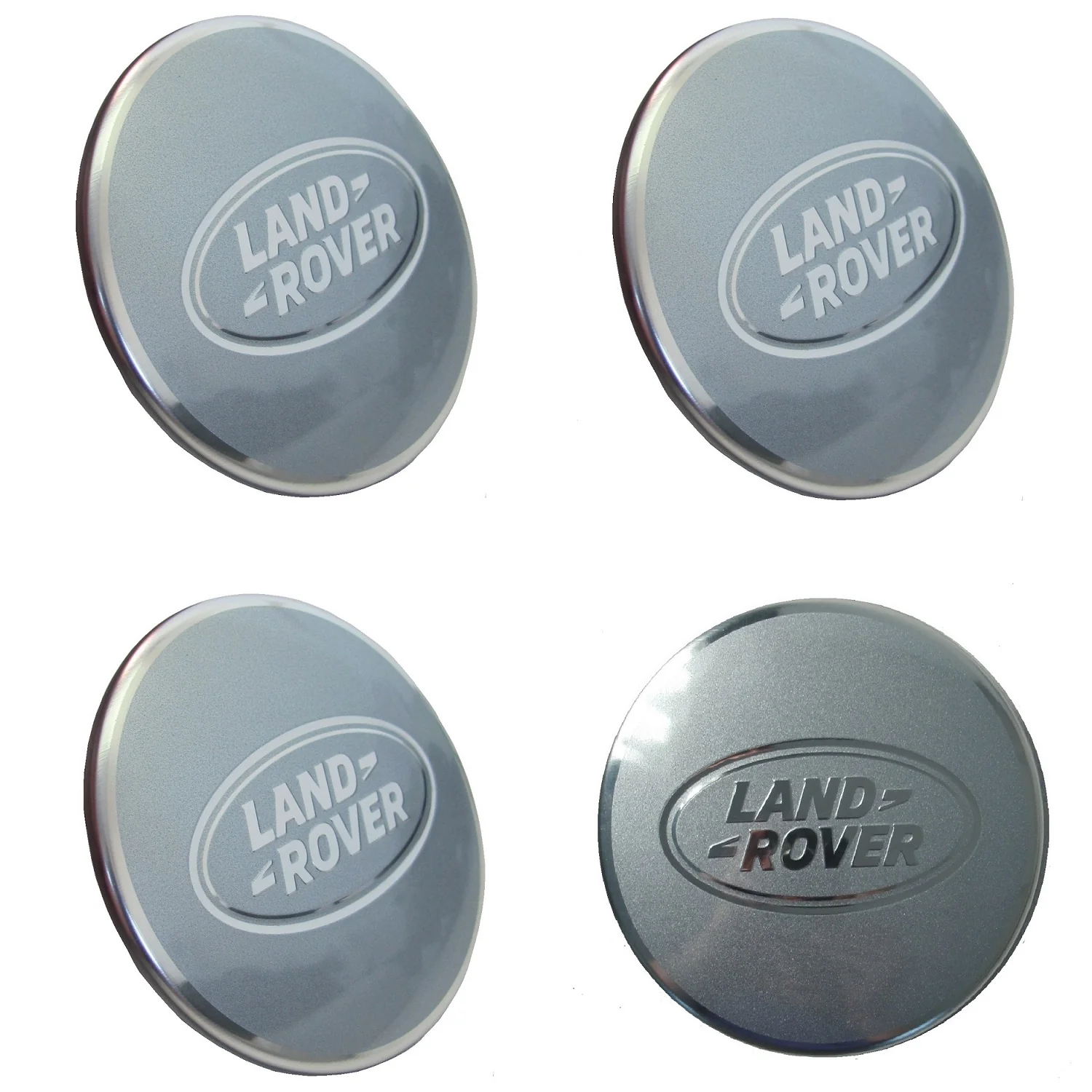 Genuine Silver & Chrome Wheel Centre caps 4pc for Land Rover Discovery 3 / 4