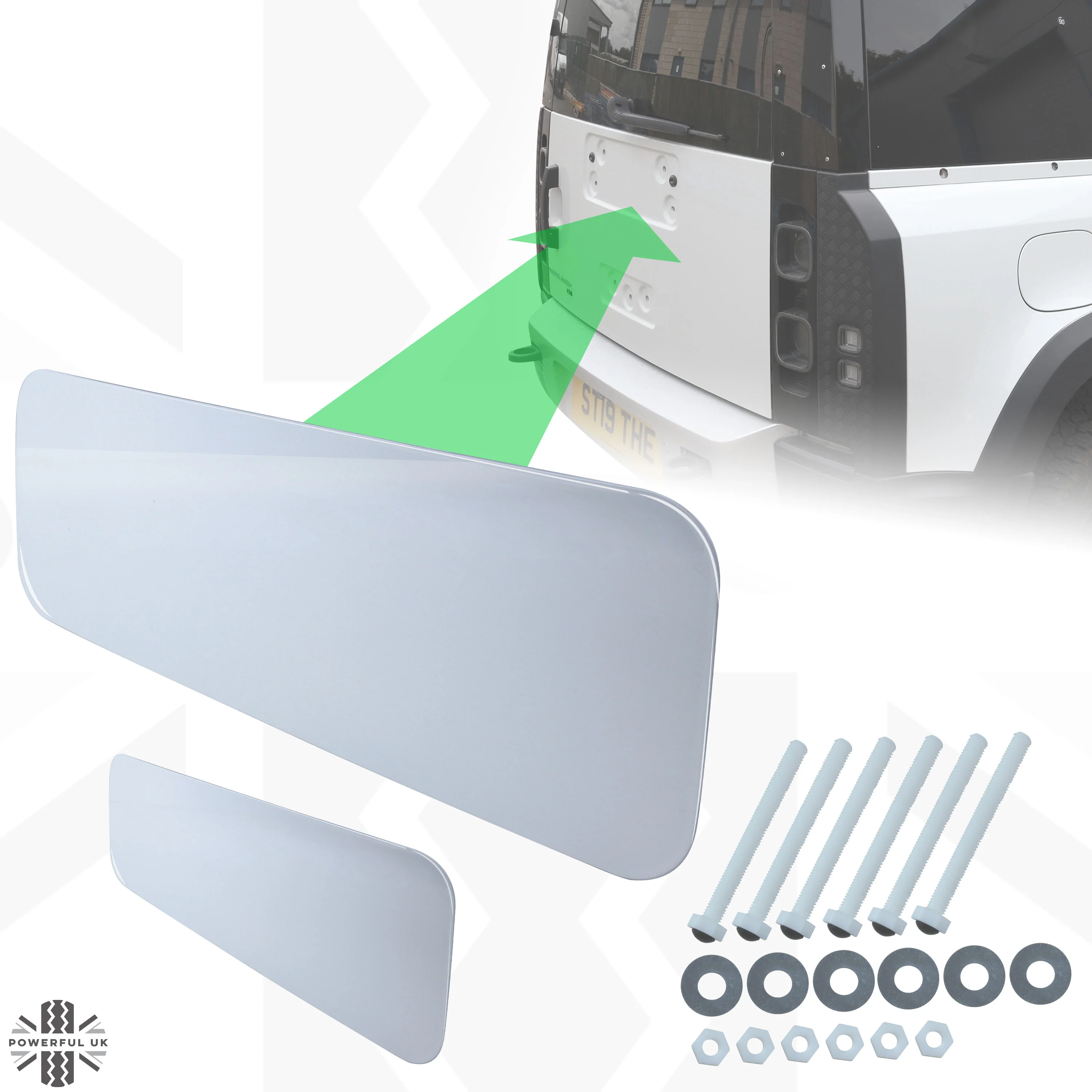 Spare Wheel Delete Cover Set for Land Rover Defender L663 - Fuji White