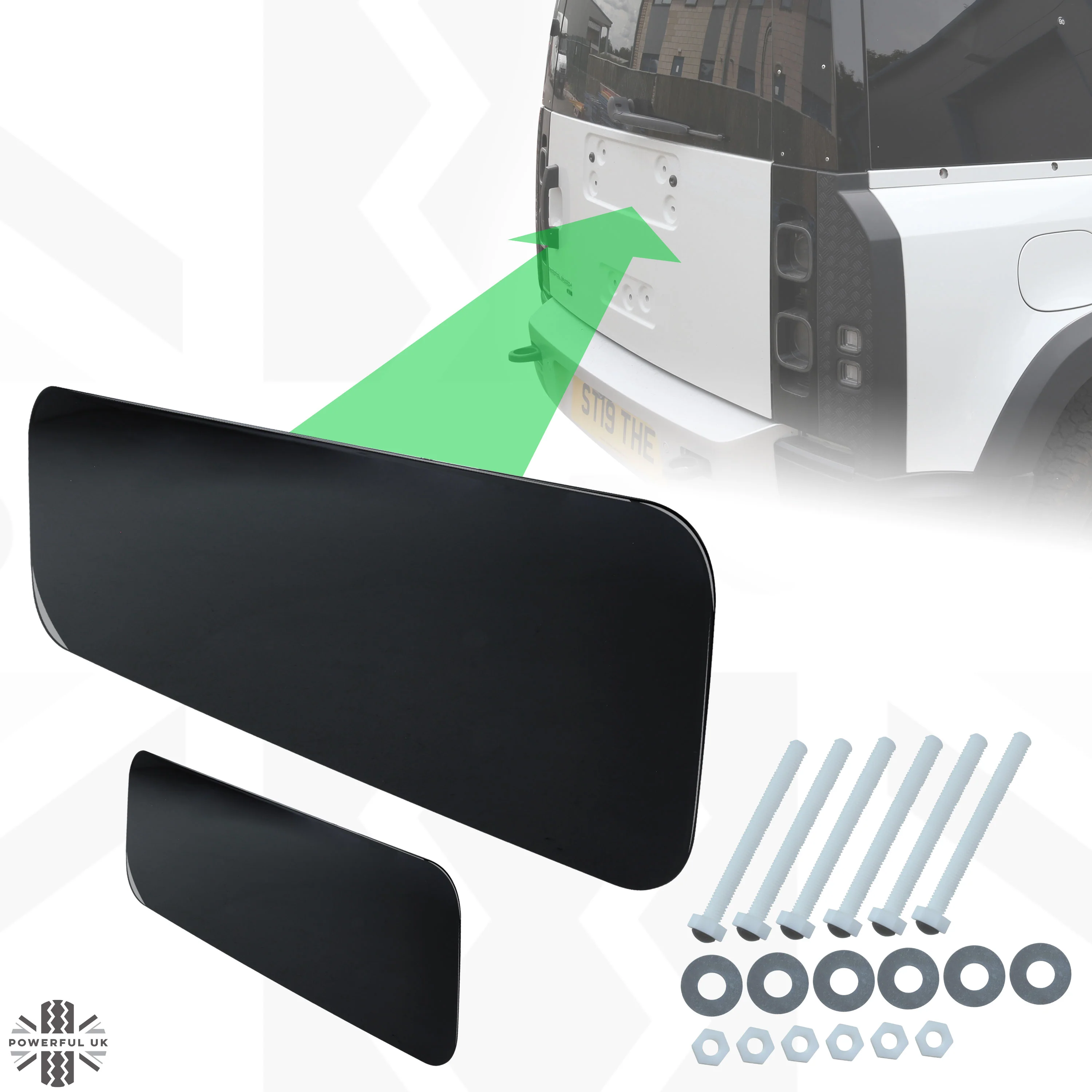 Spare Wheel Delete Cover Set for Land Rover Defender L663 - Gloss Black - Image 8