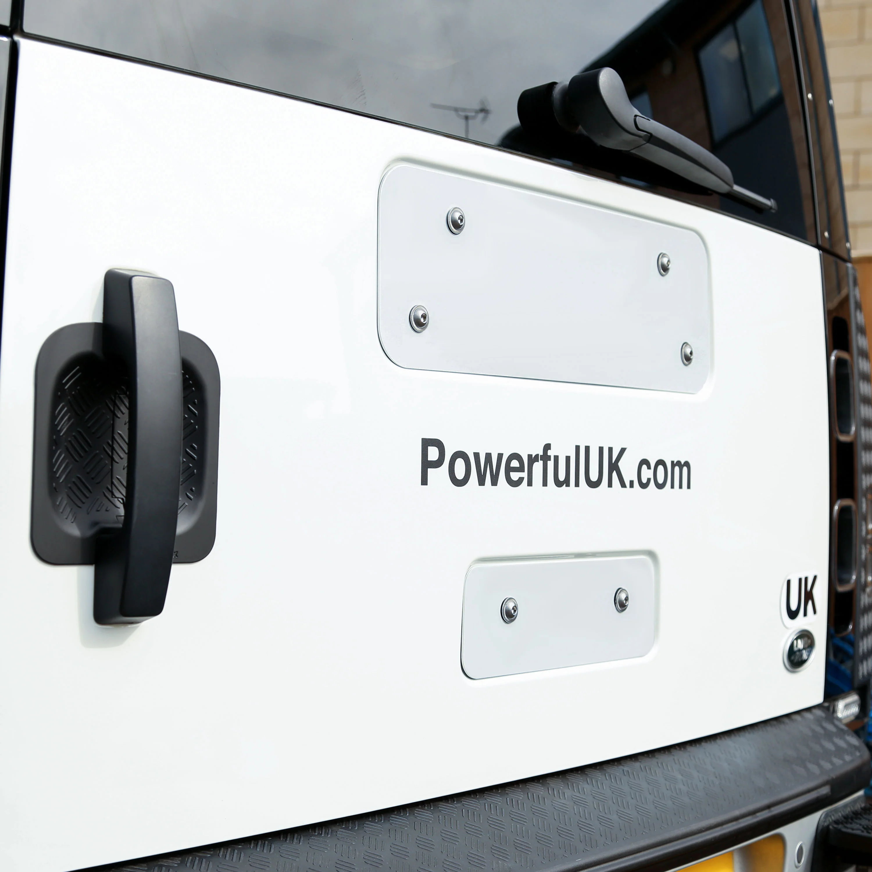 Spare Wheel Delete Kit for Land Rover Defender L663 (Aluminium Panel/Exposed Bolts) - White - Image 2