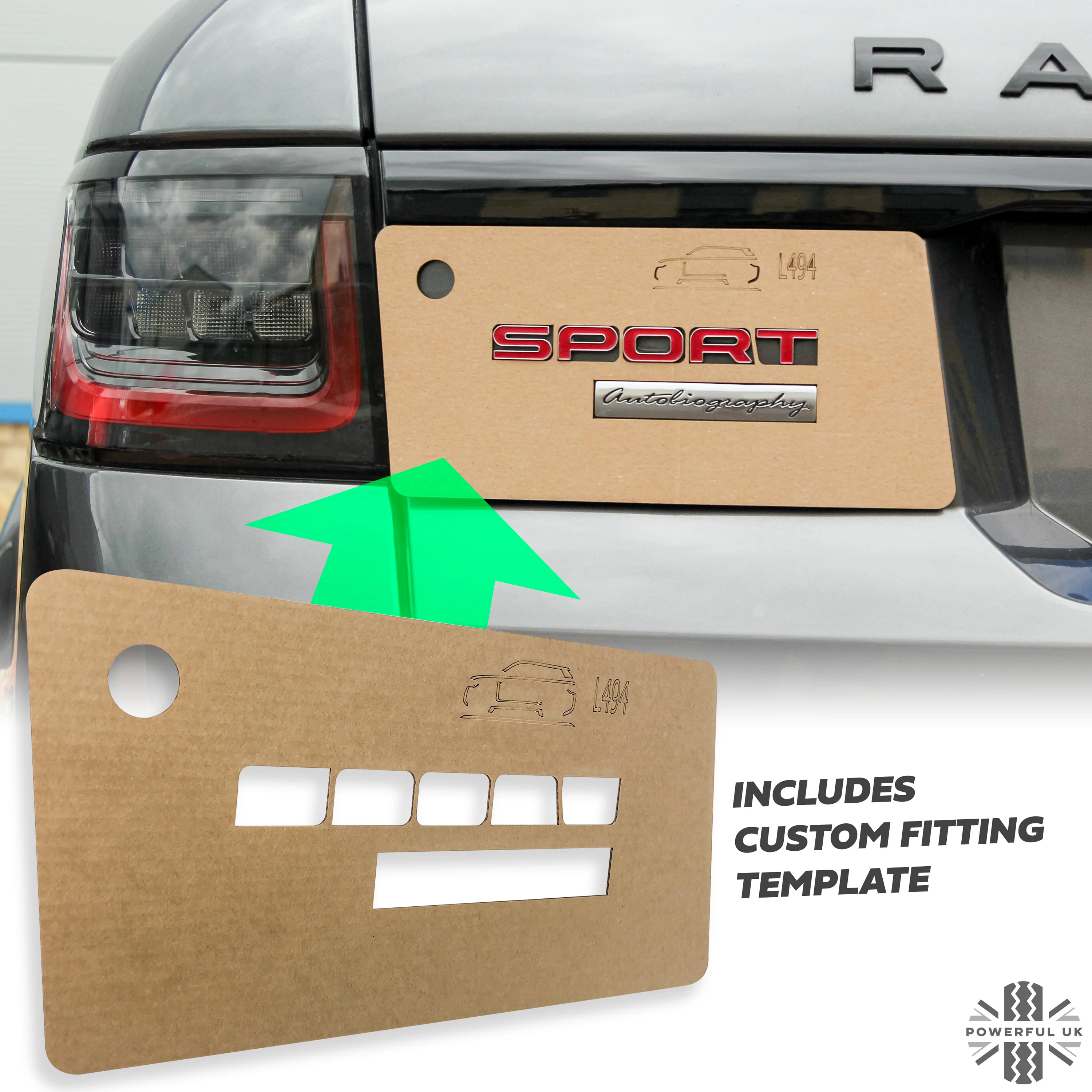 SPORT Lettering - Silver & Red for Range Rover Sport L494 Tailgate - Image 3