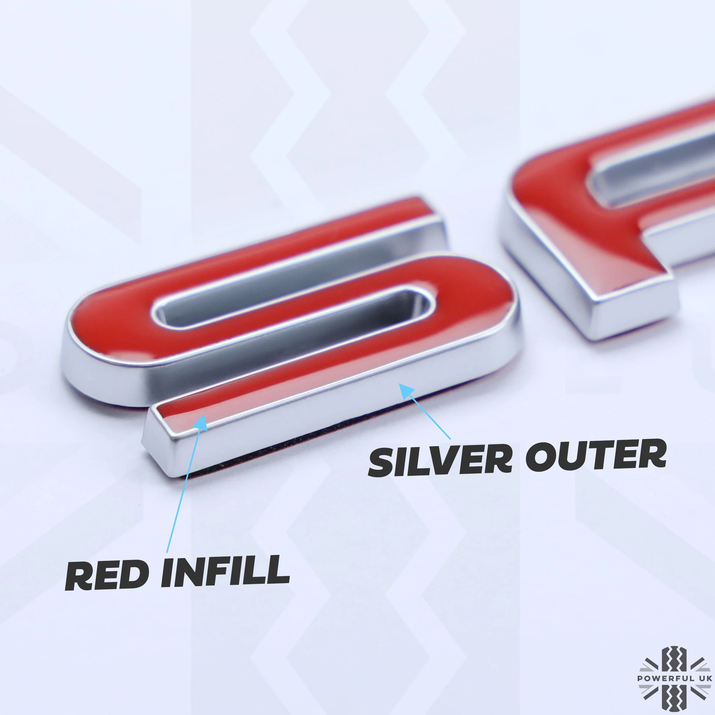 SPORT Lettering - Silver & Red for Range Rover Sport L494 Tailgate - Image 4