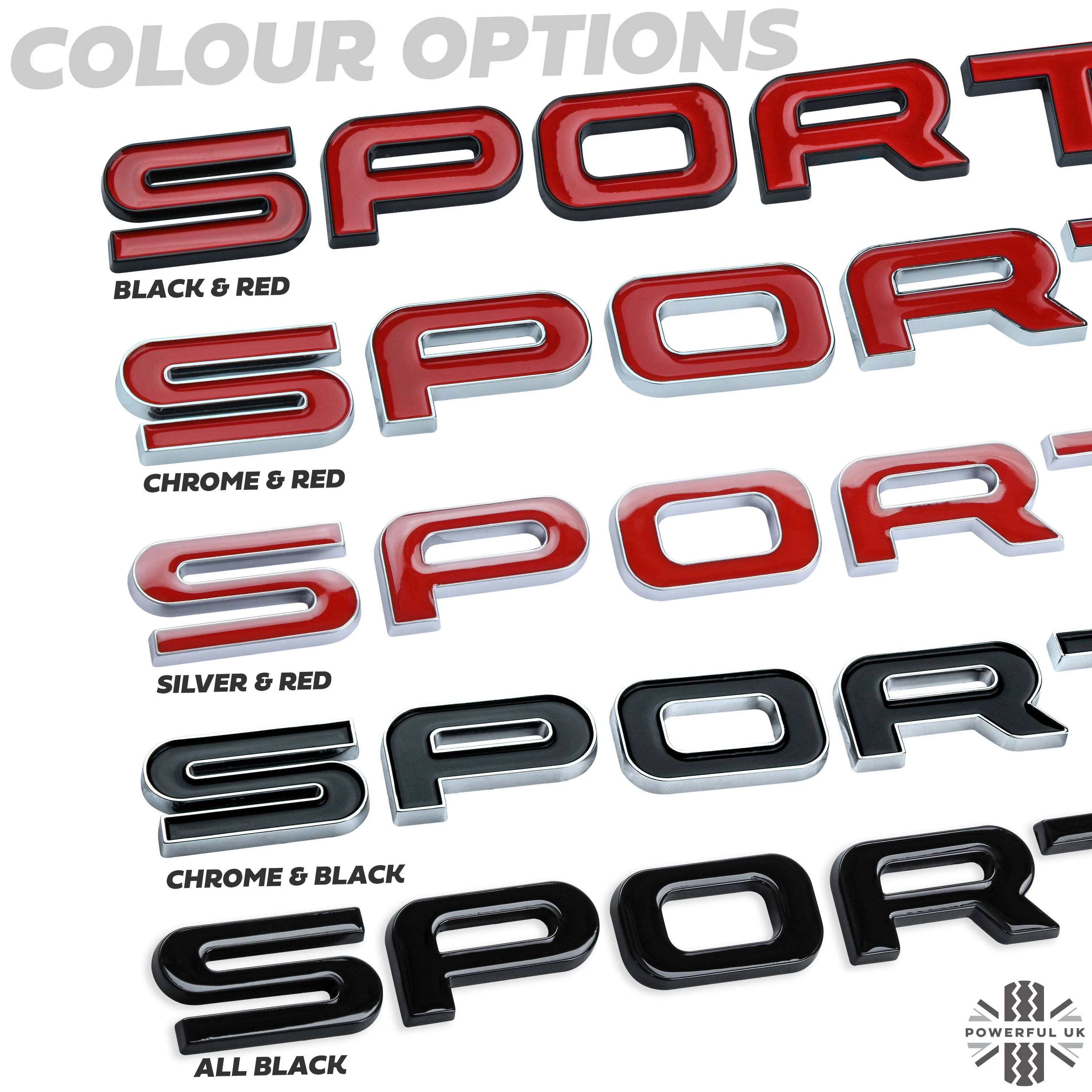 SPORT Lettering - Silver & Red for Range Rover Sport L494 Tailgate - Image 5