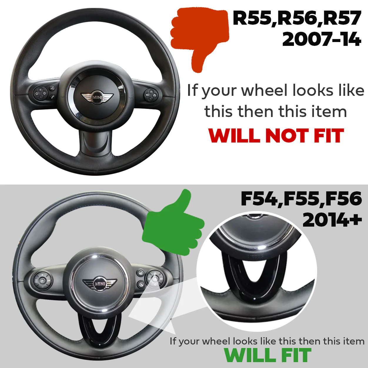 Multi-Function Display Steering Wheel - Carbon Fibre + Sports Grip for BMW Mini F54,F55,F56 - Image 9