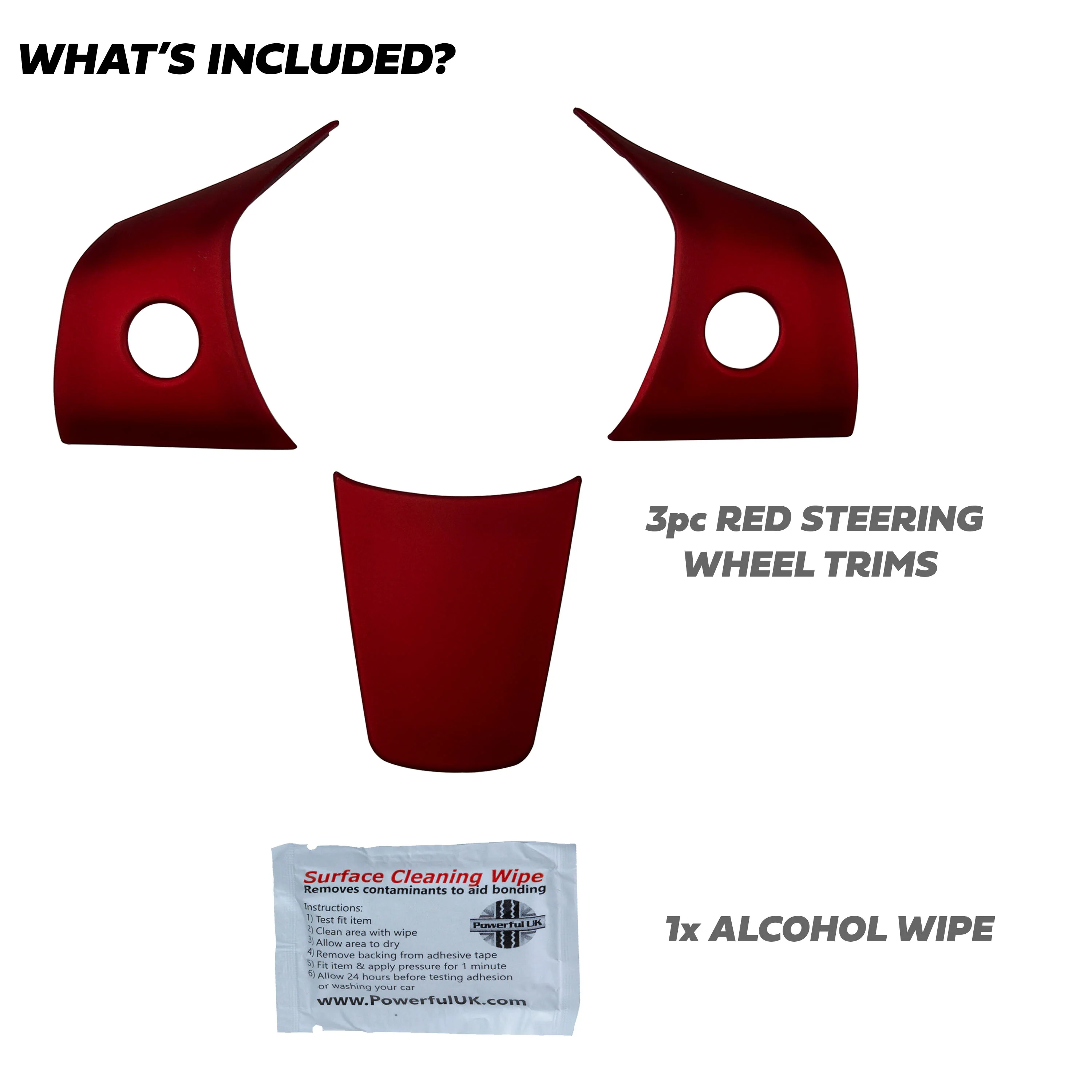 Steering Wheel Column Cover Trims for Tesla Model 3 - Red - Image 3