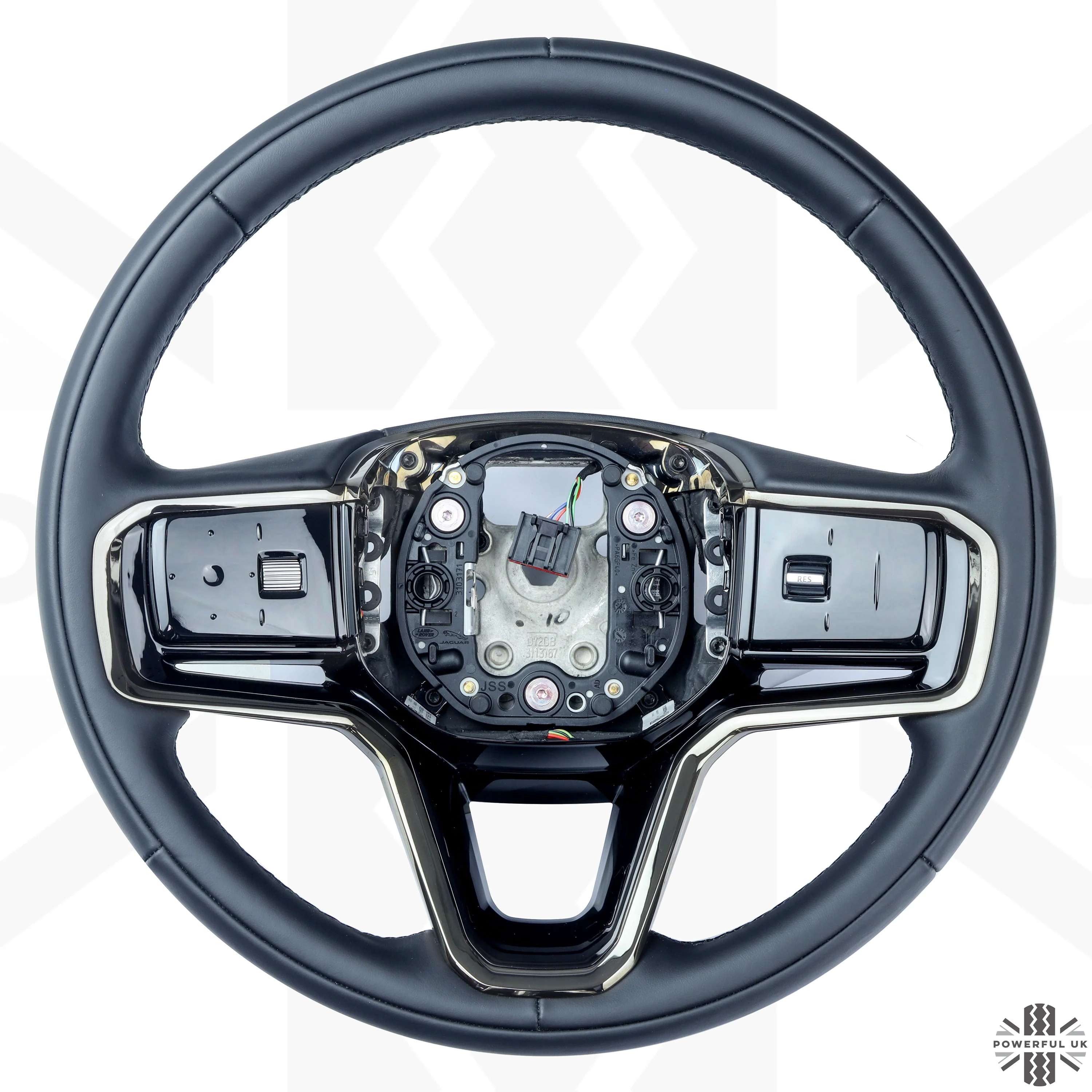 Steering Wheel - NON Heated - Ebony Leather + Moonlight Bezel for Range Rover Velar 2021+ - Image 2
