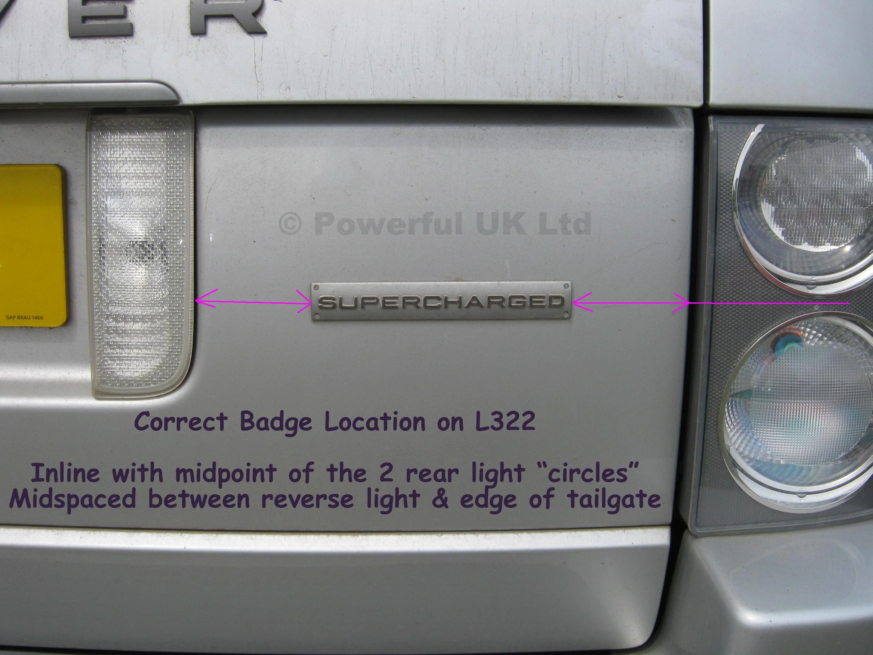 SUPERCHARGED Badge - Silver & Chrome for Range Rover L322 - Image 3