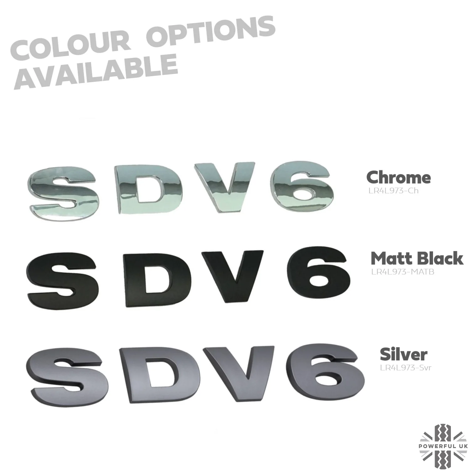 Tailgate Lettering "SDV6" - Silver - for Land Rover Discovery 3 & 4 - Image 4