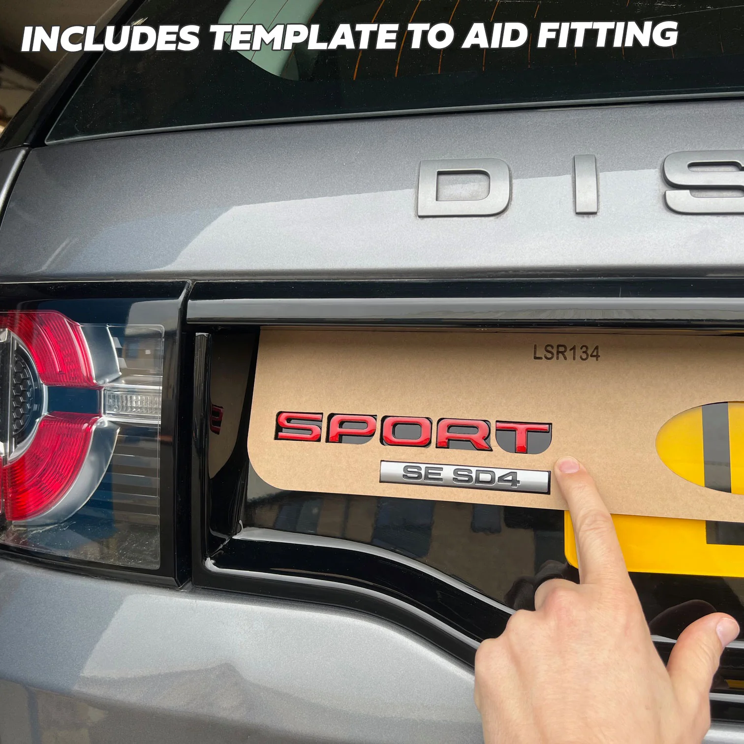 Tailgate SPORT Lettering - Black & Red for Land Rover Discovery Sport - Image 5