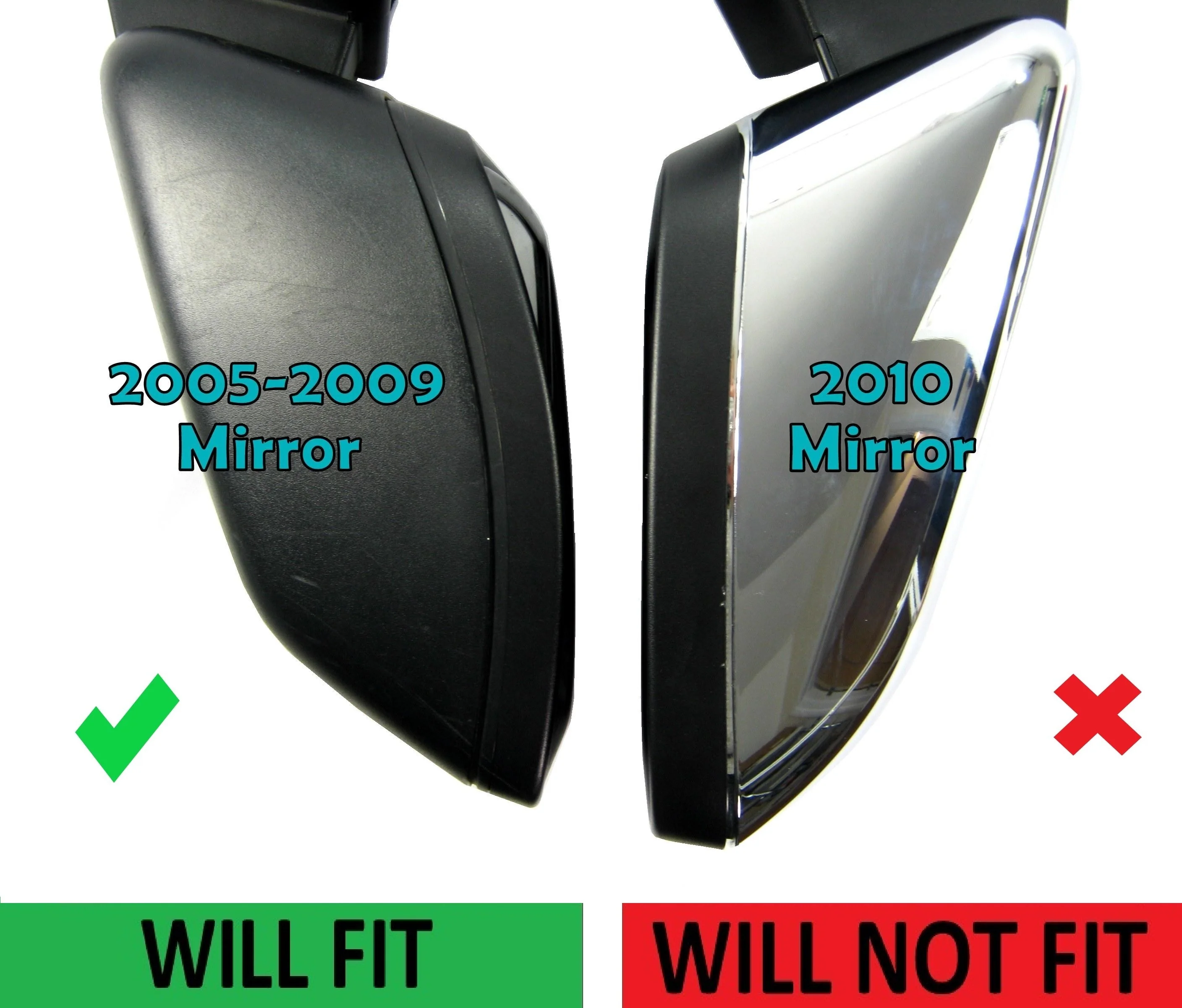 Top Half Mirror Covers for Land Rover Freelander 2 (07-09 Mirrors) - Gloss Black - Image 3