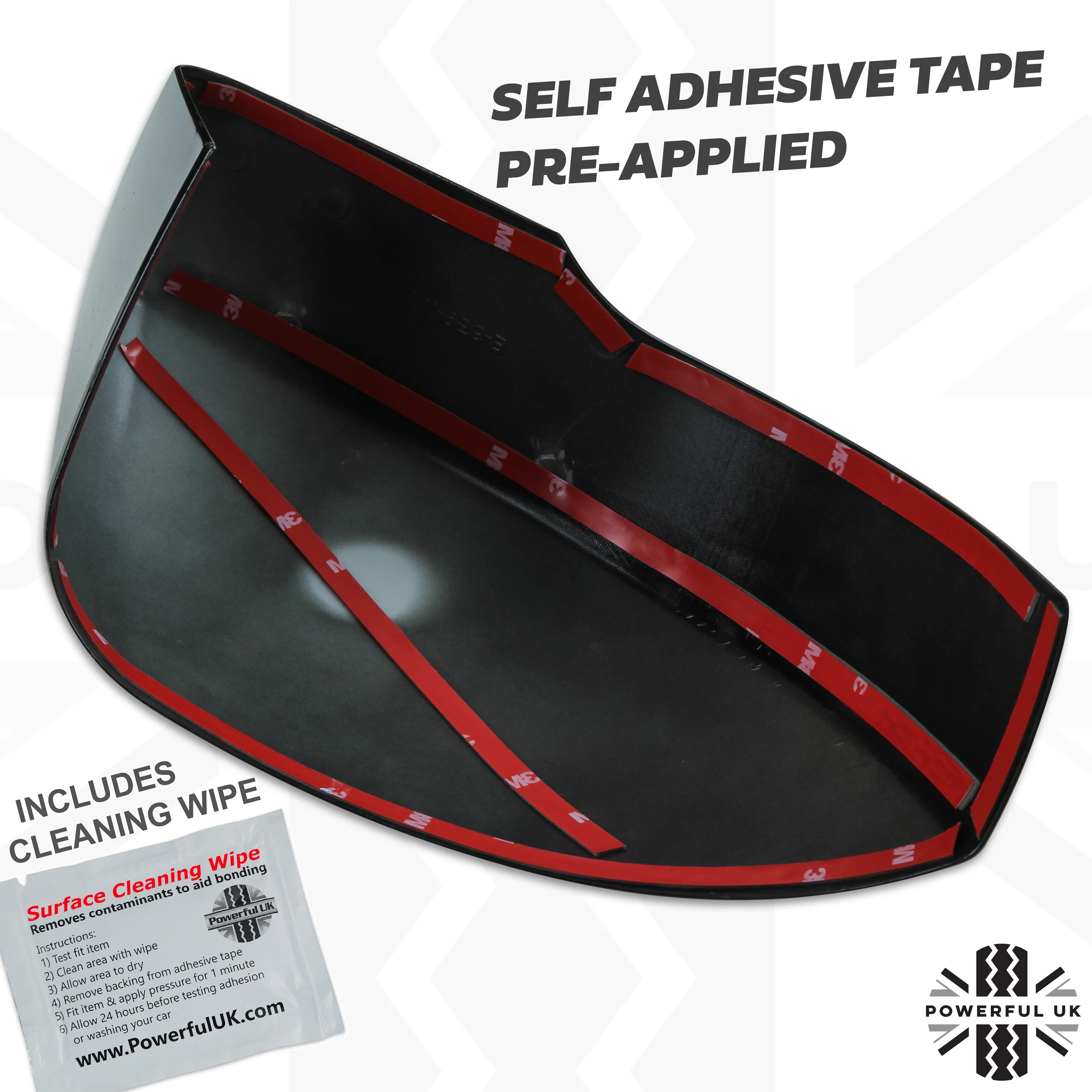 Top Half Mirror Covers - Stick on type for Land Rover Discovery 4 Facelift  - Gloss Black - Image 7