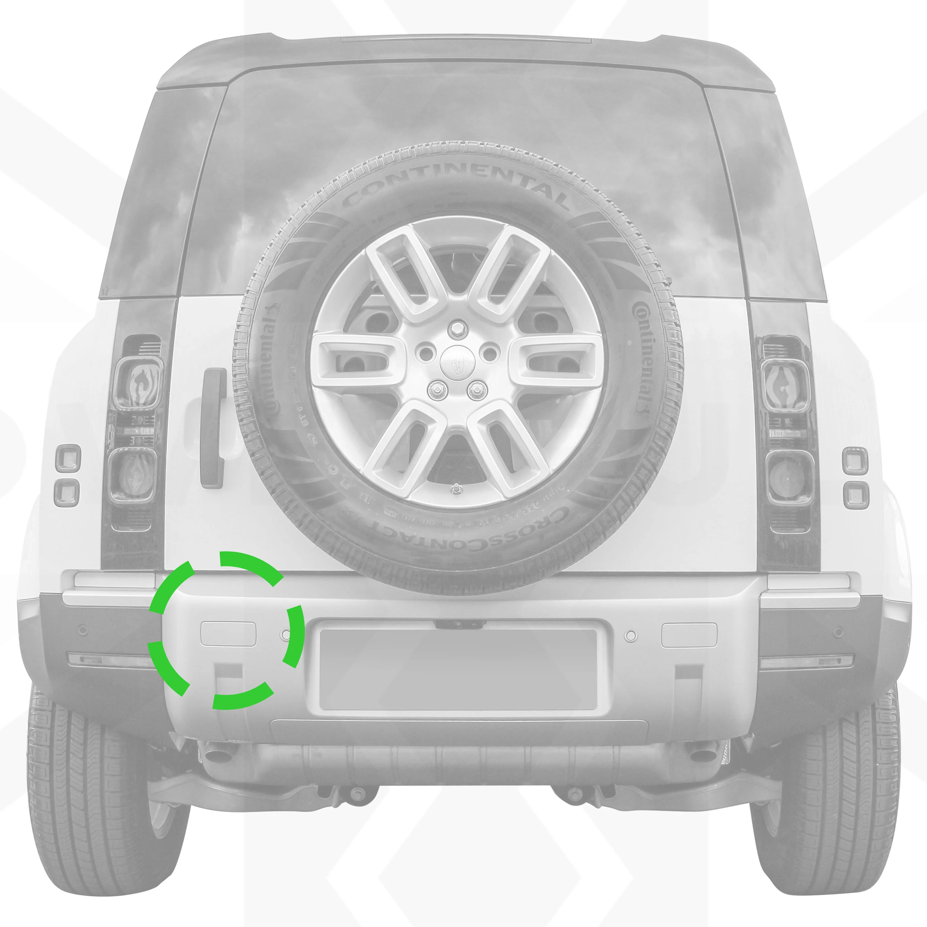 Tow Eye Blanking Plate for Land Rover Defender L663 - Silver - Left - Image 2