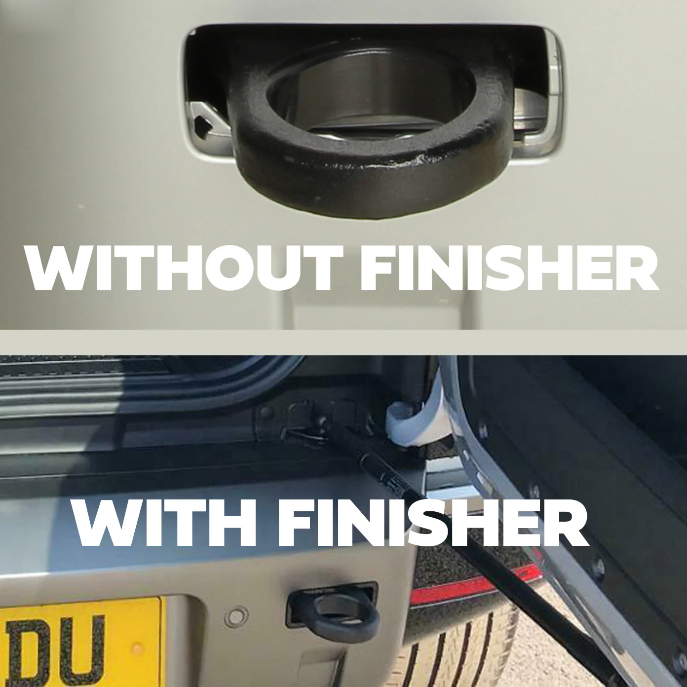 Tow Loop Upgrade Kit E - Black Loops + Genuine Finisher Inserts for Land Rover Defender L663 - Image 5
