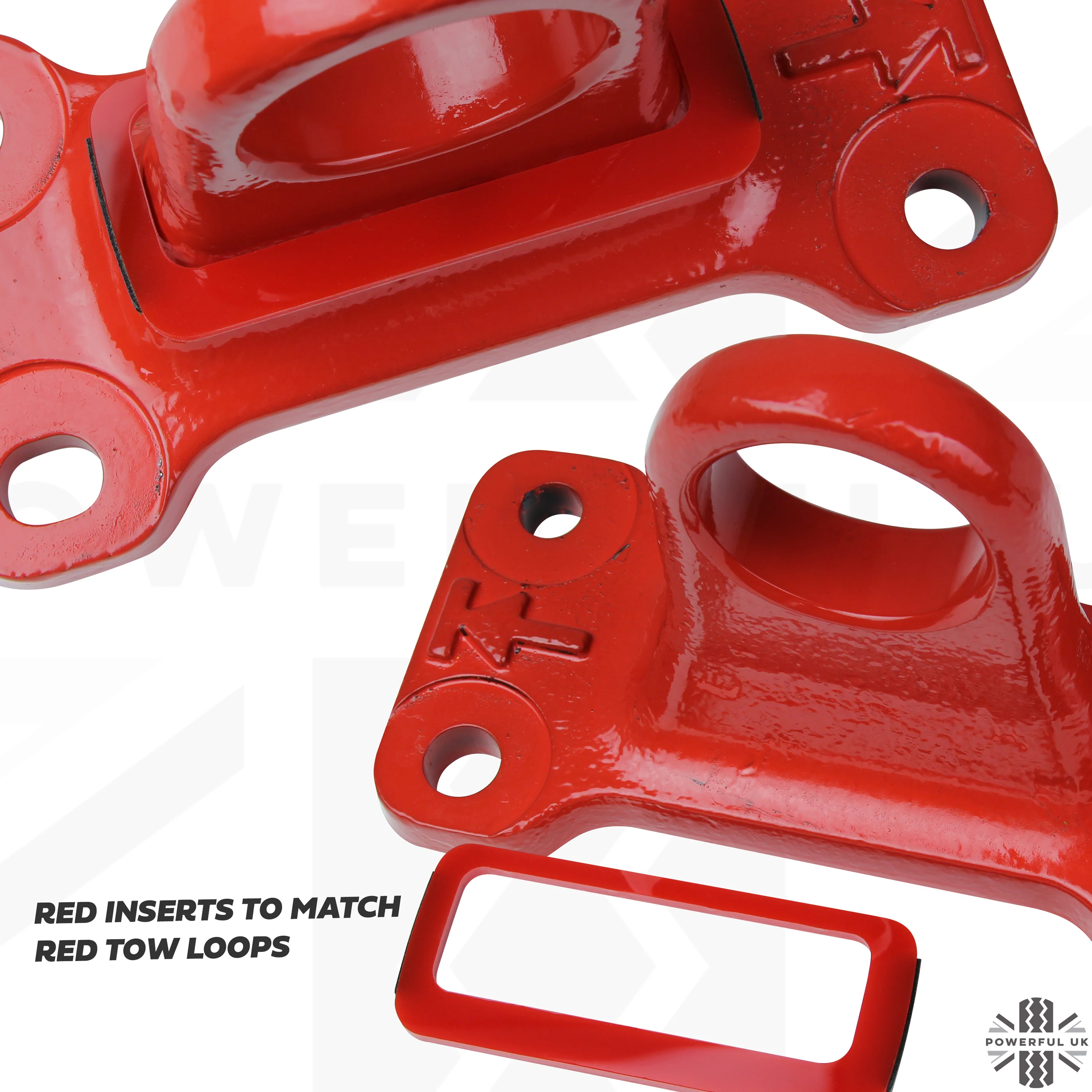 Tow Loop Upgrade Kit B - Red Loops + Red Inserts for Land Rover Defender L663 - Image 3