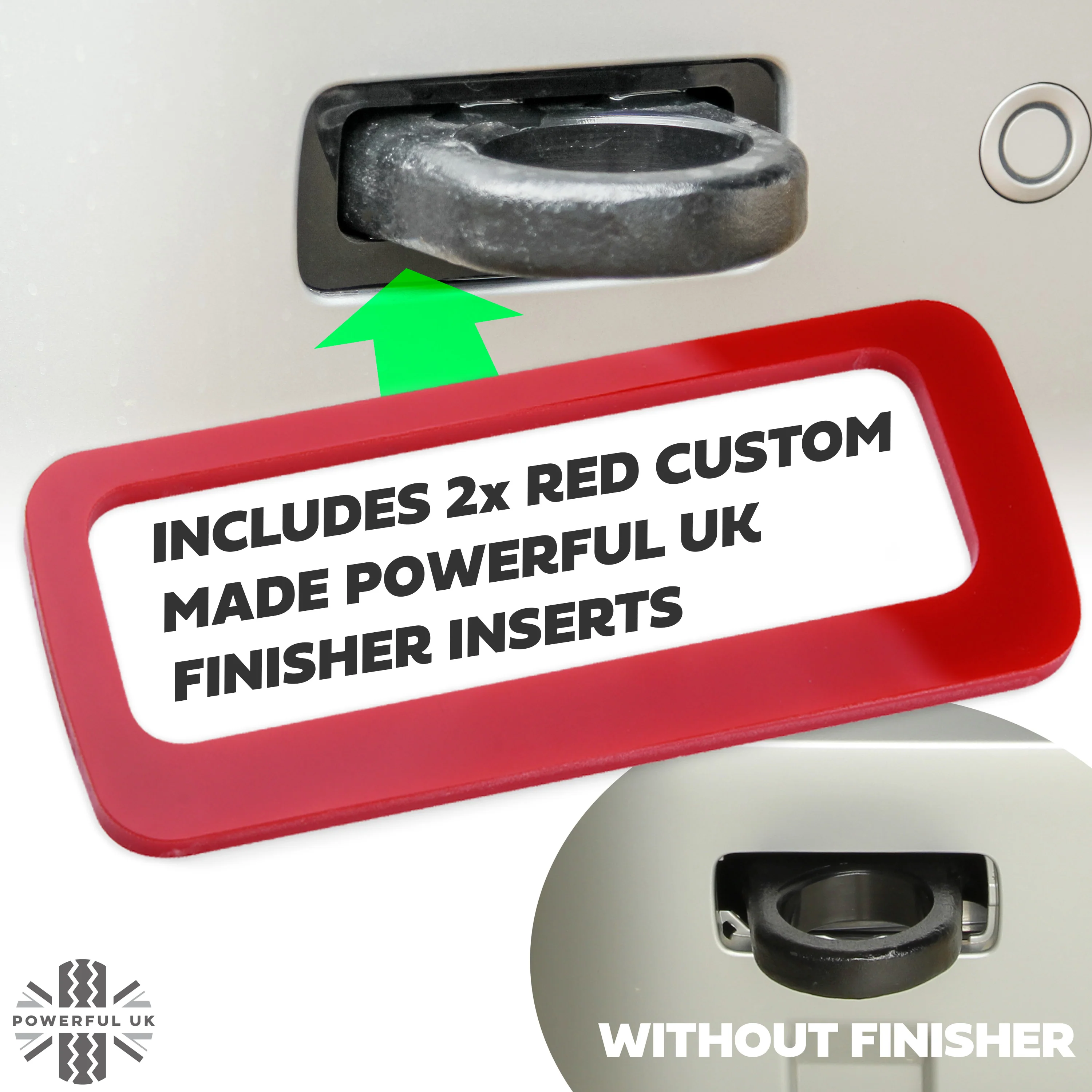Tow Loop Upgrade Kit B - Red Loops + Red Inserts for Land Rover Defender L663 - Image 7