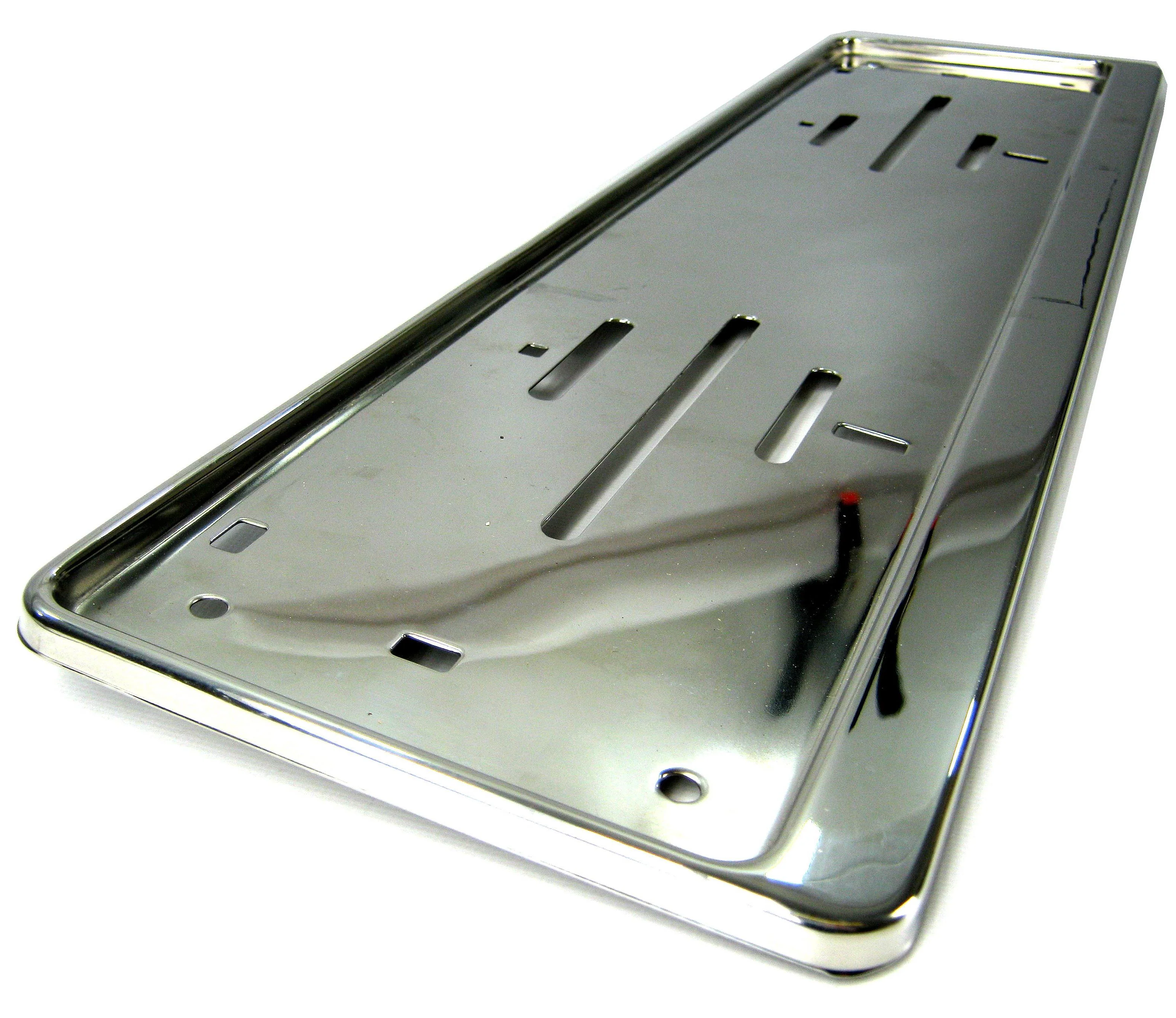 Universal Number Plate Surround - Polished Stainless Steel - Image 2