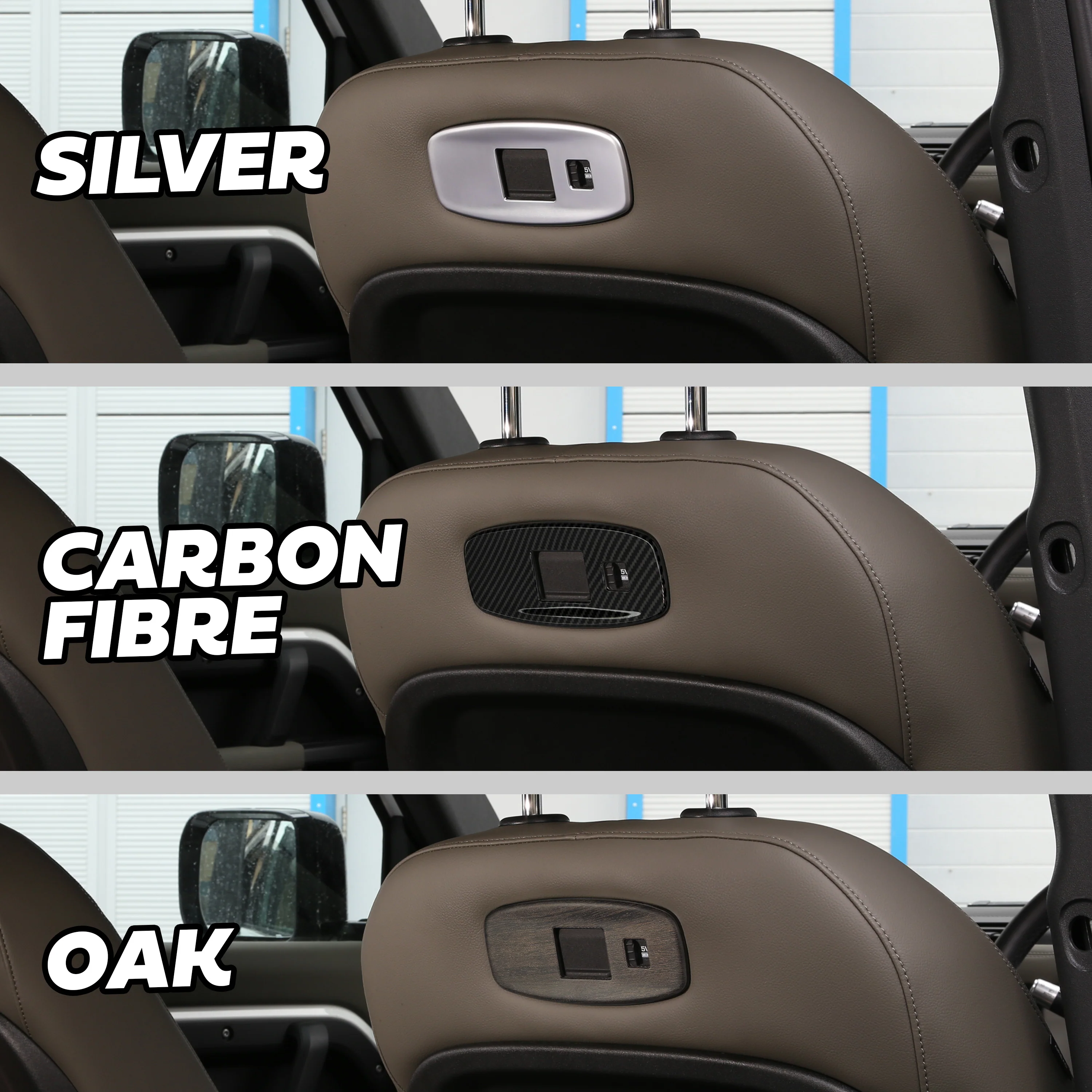 USB Panel Trims x2 - Silver - for Land Rover Defender L663 - Image 8