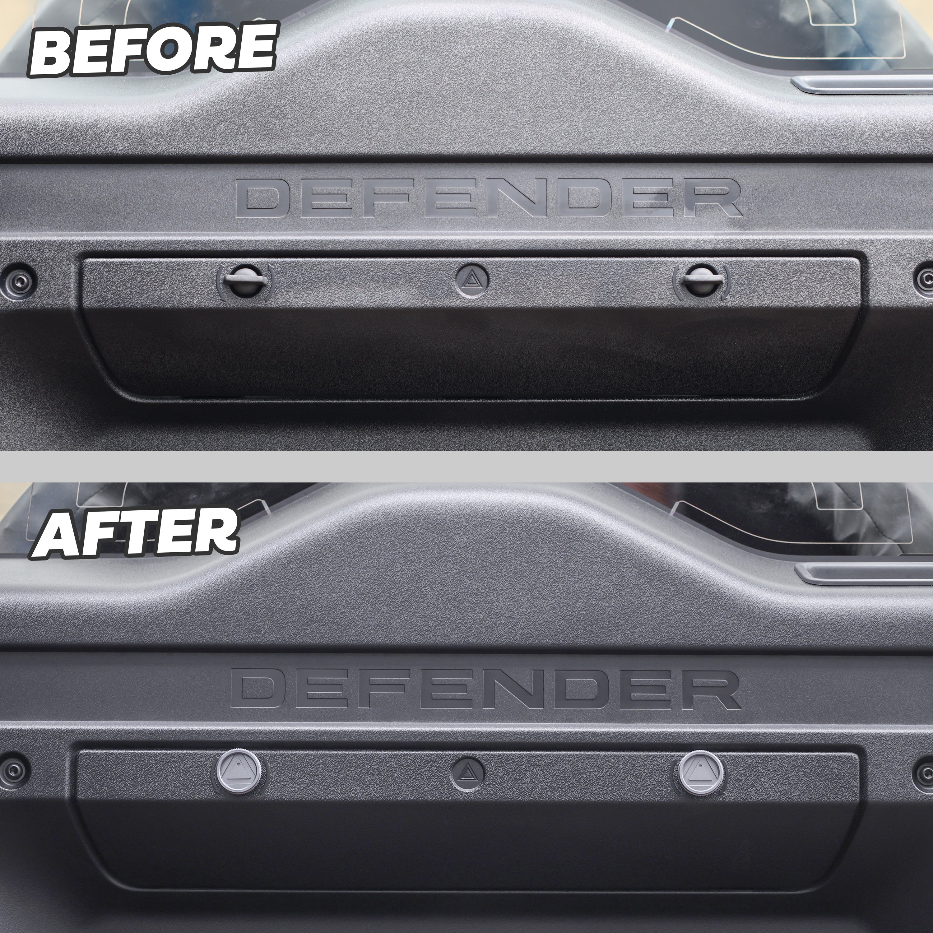Warning Triangle Hatch Knobs for Land Rover Defender L663 - Gunmetal Grey - Image 10
