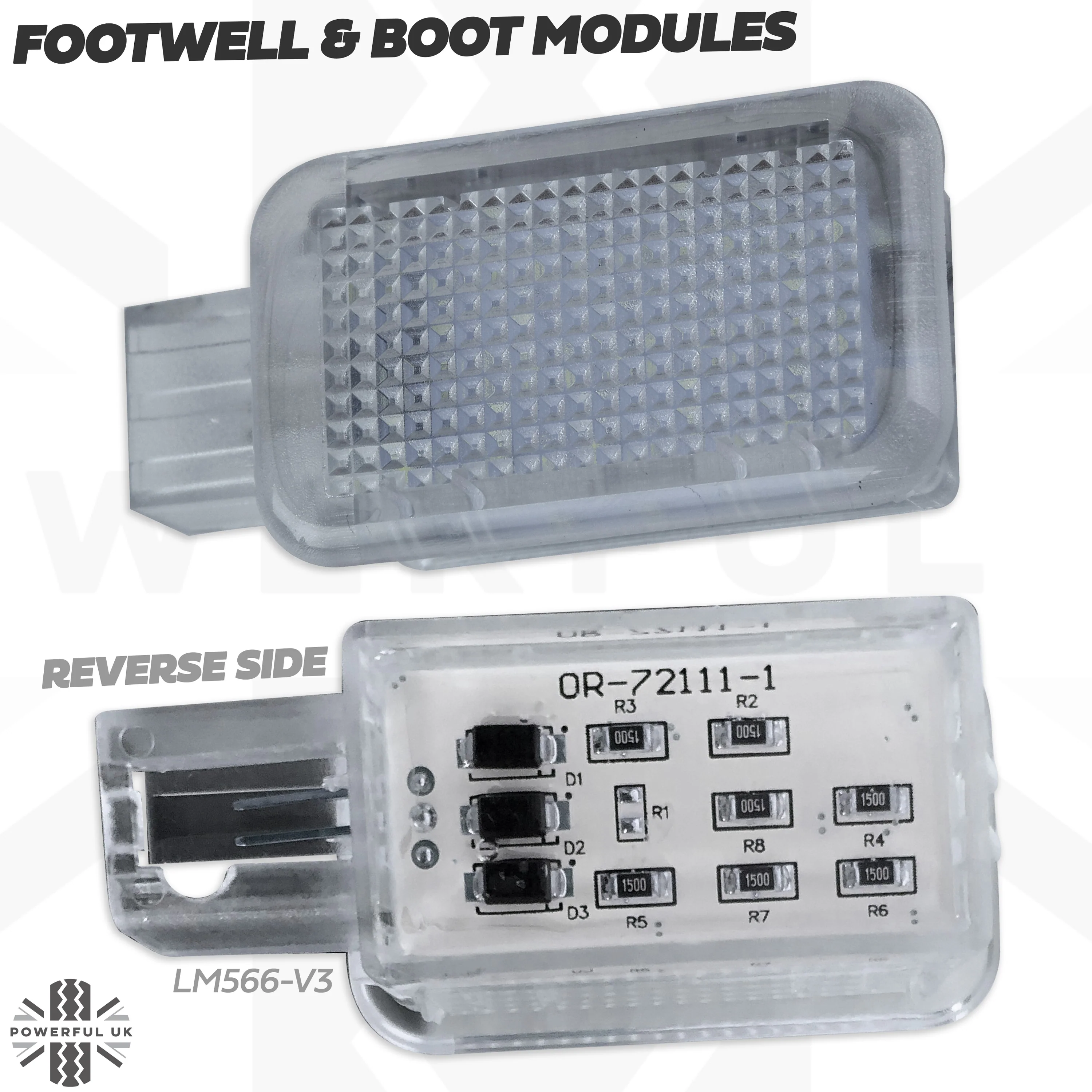 WHITE LED interior Footwell lamp upgrade for Land Rover Discovery 5  (2pc) - Image 4
