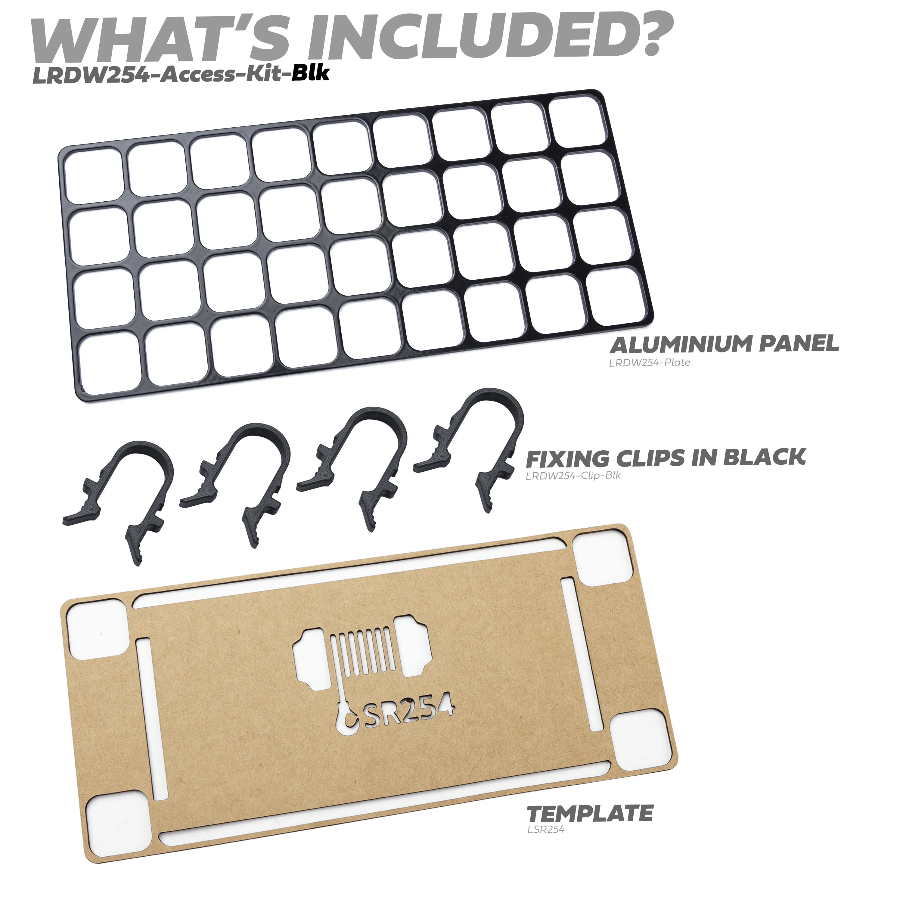 Winch Access Panel Kit for Land Rover Defender L663 - All Black - Image 2