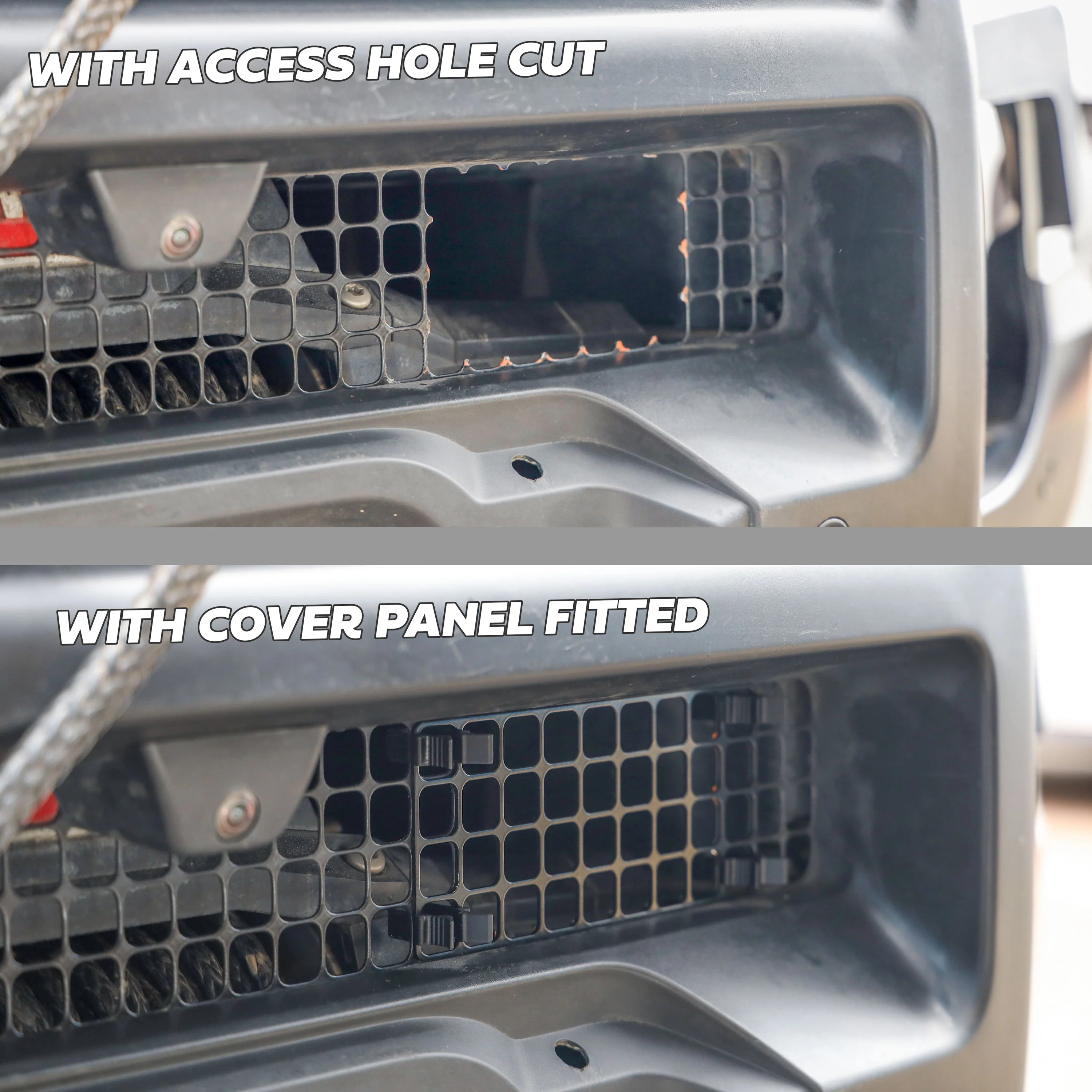 Winch Access Panel Kit for Land Rover Defender L663 - with Red clips - Image 3