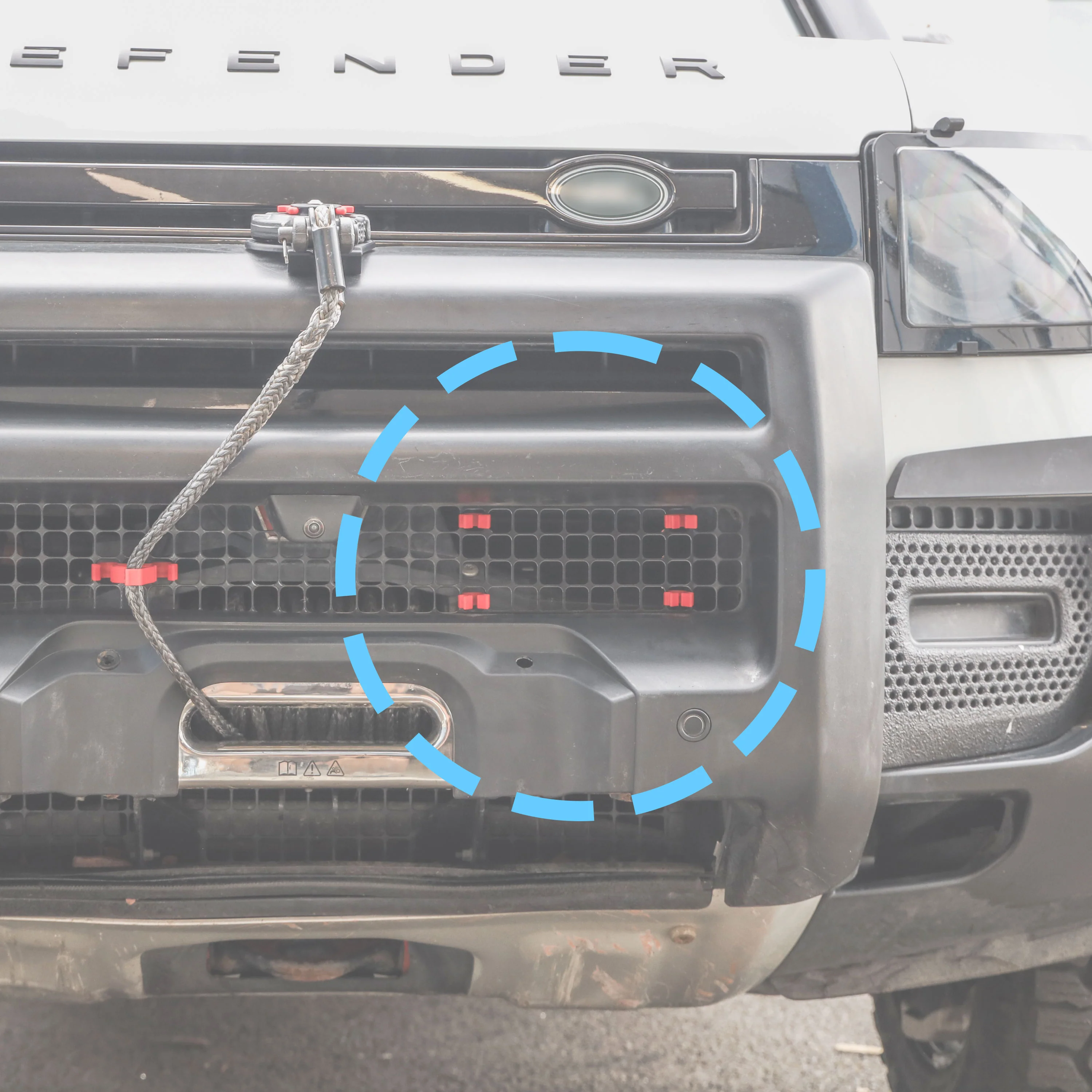 Winch Access Panel Kit for Land Rover Defender L663 - with Red clips - Image 4
