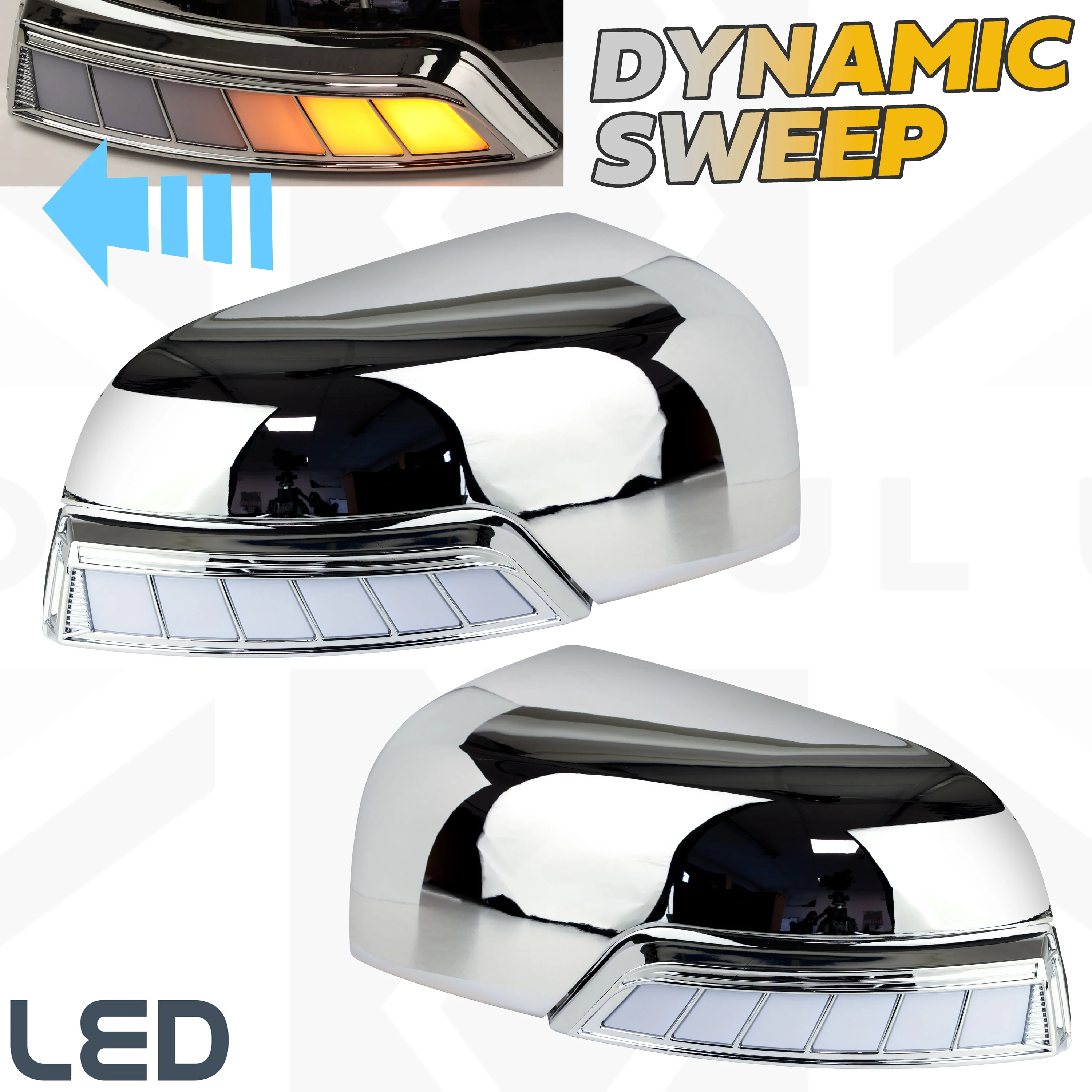 Wing Mirror LED Dynamic Indicator Kit for Ford Ranger T7 (2016-19) - Chrome - Image 9