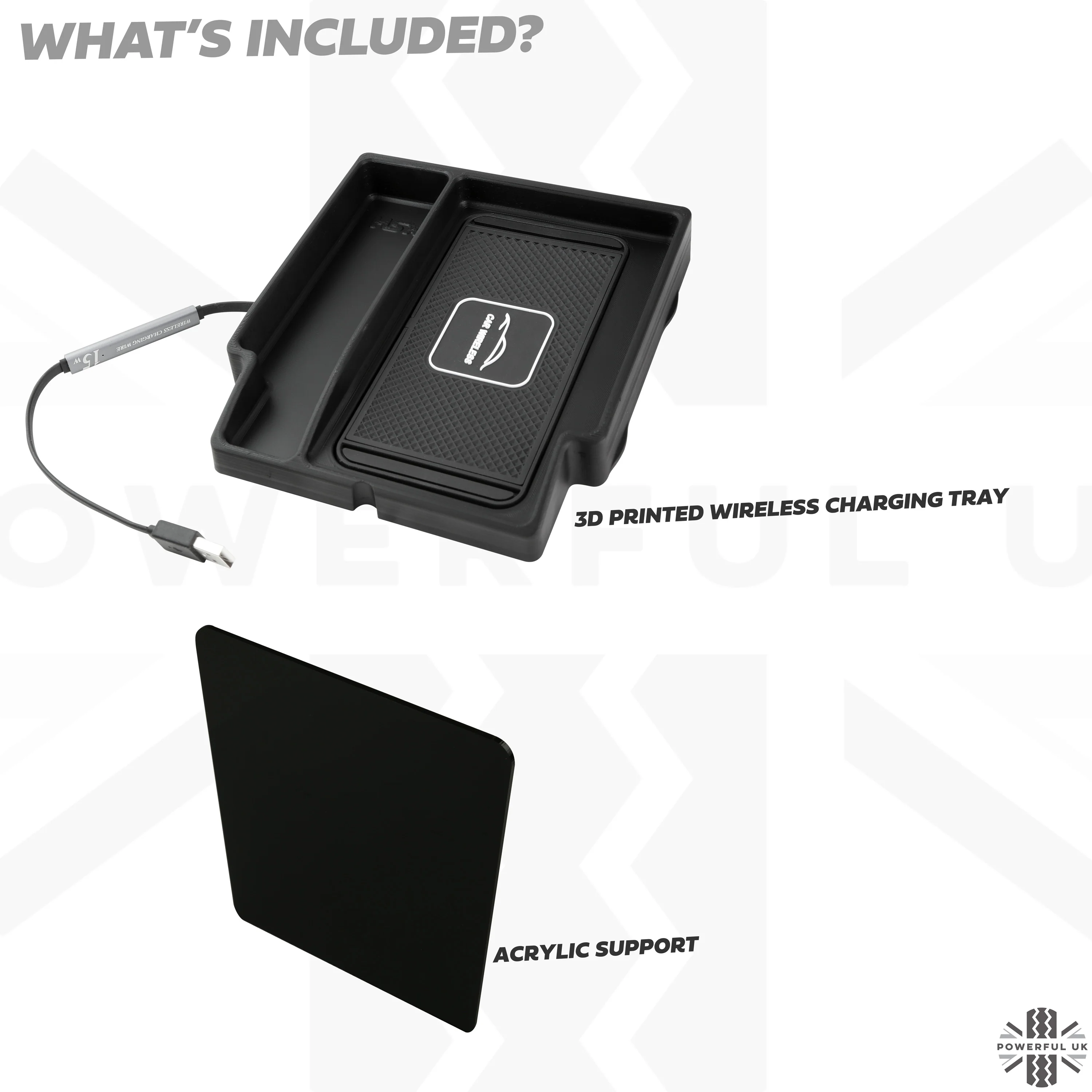 Wireless phone charging tray for Range Rover Sport L494  2014-17 (for vehicles with NO fridge) - Image 2